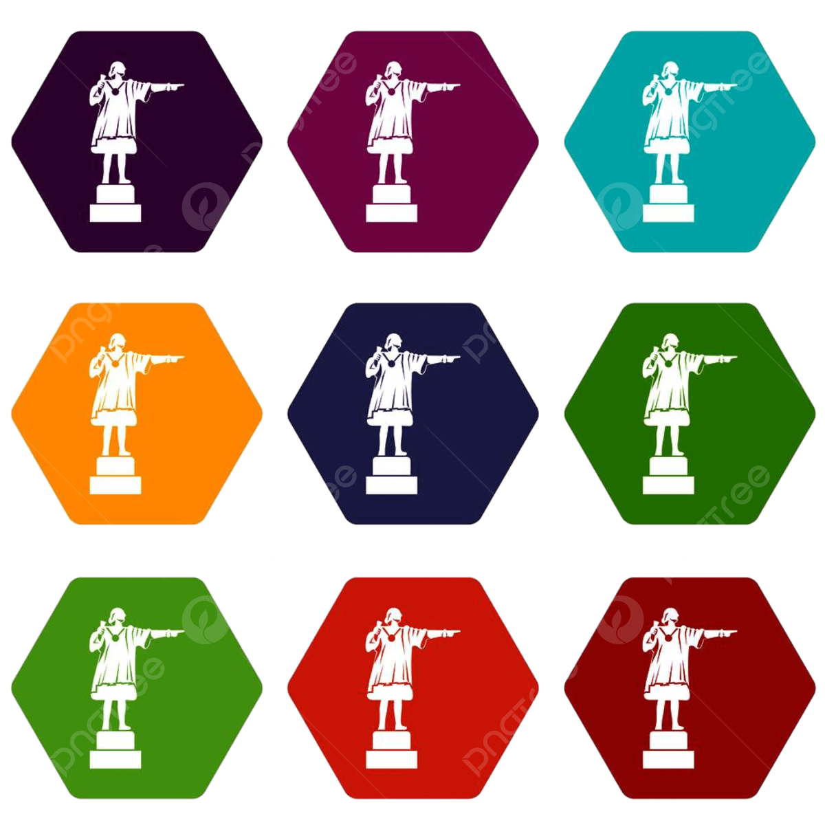 Columbus vector art png columbus monument icon set many color hexahedron isolated on white vector illustration many ancient blog png image for free download