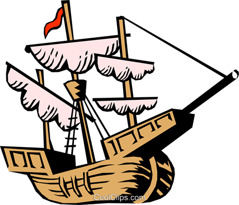 Ship cartoon christopher columbus