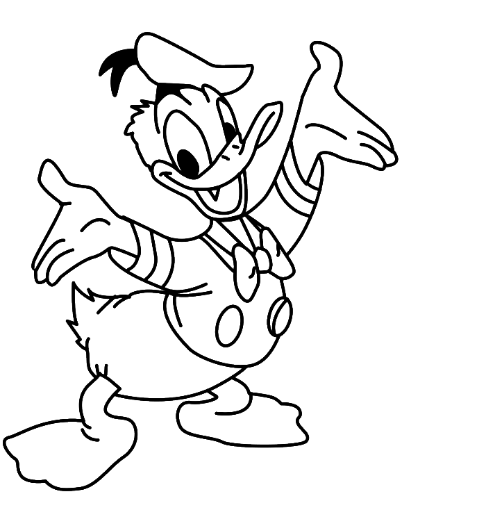 Donald duck colouring pages