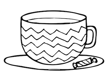 Premium vector cute cup of tea or coffee illustration simple mug clipart cozy home doodle