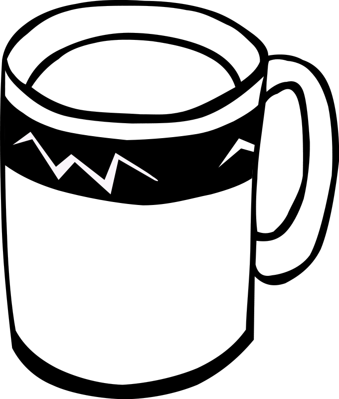 Mug black and white clip art
