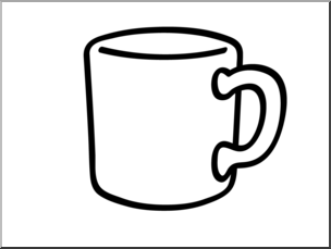 Clip art basic words mug bw unlabeled i