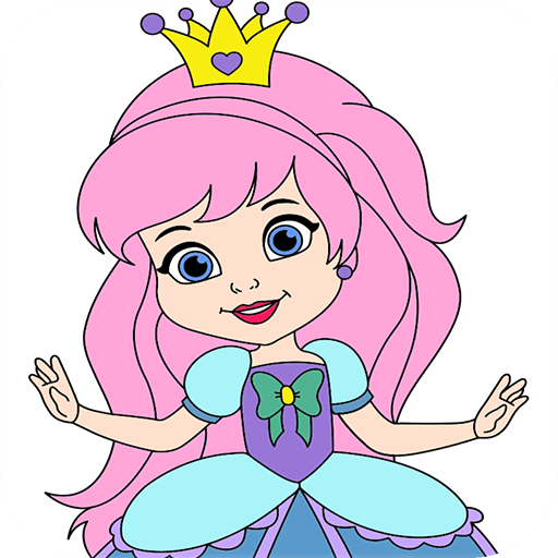 Princess coloring paint game