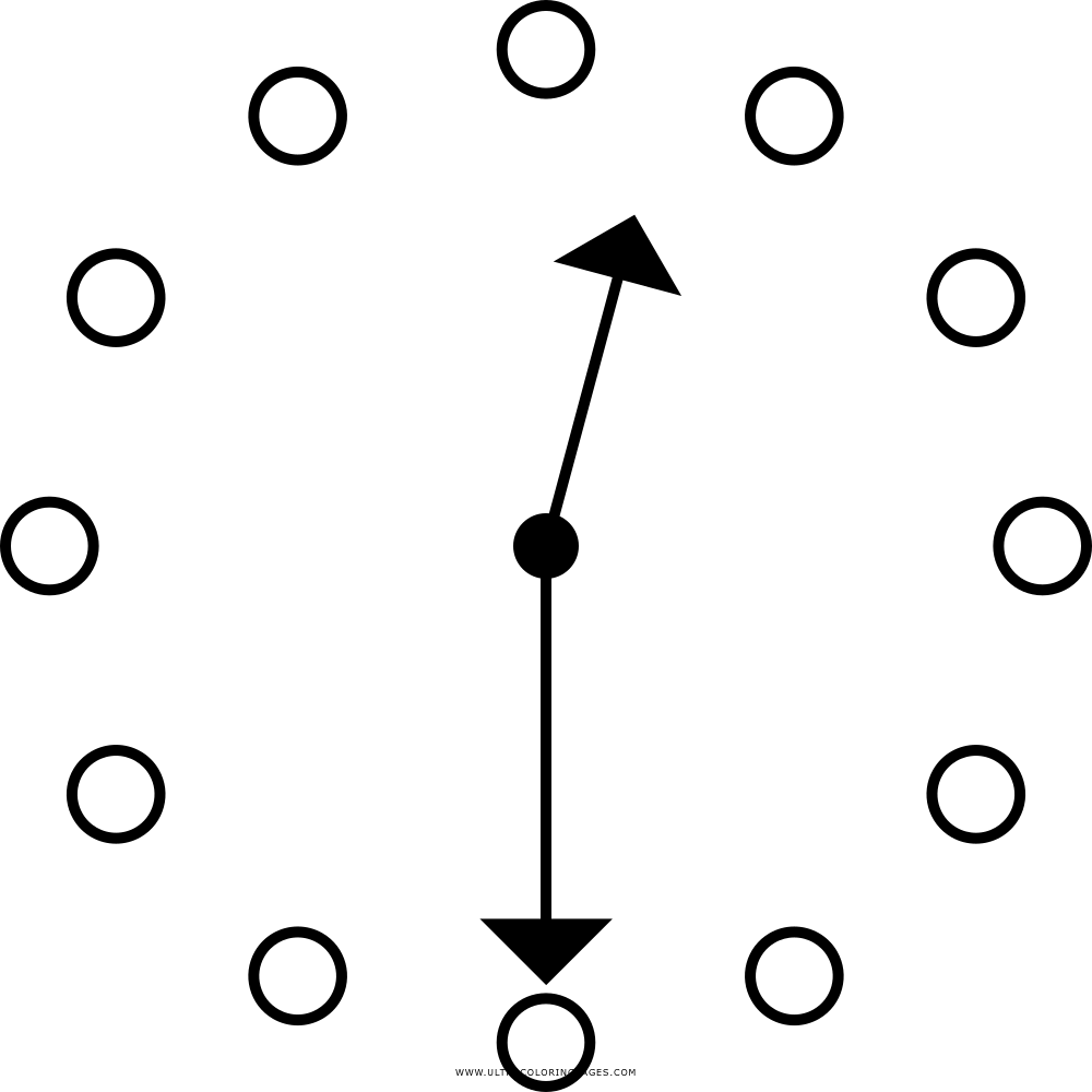 Clock coloring page