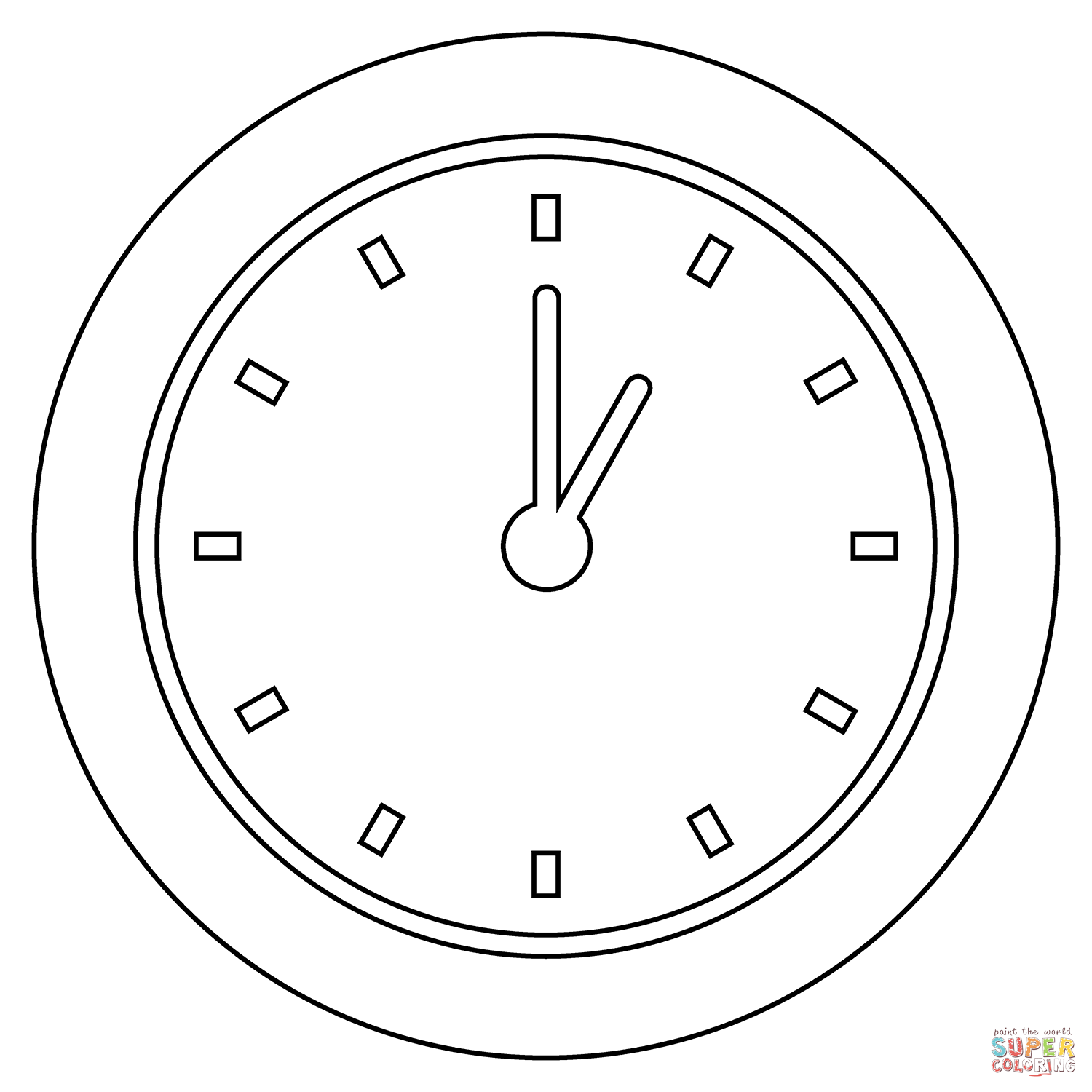 One oclock emoji coloring page free printable coloring pages