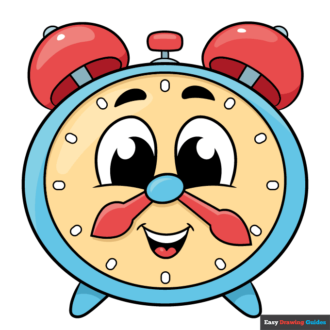 How to draw a cartoon clock