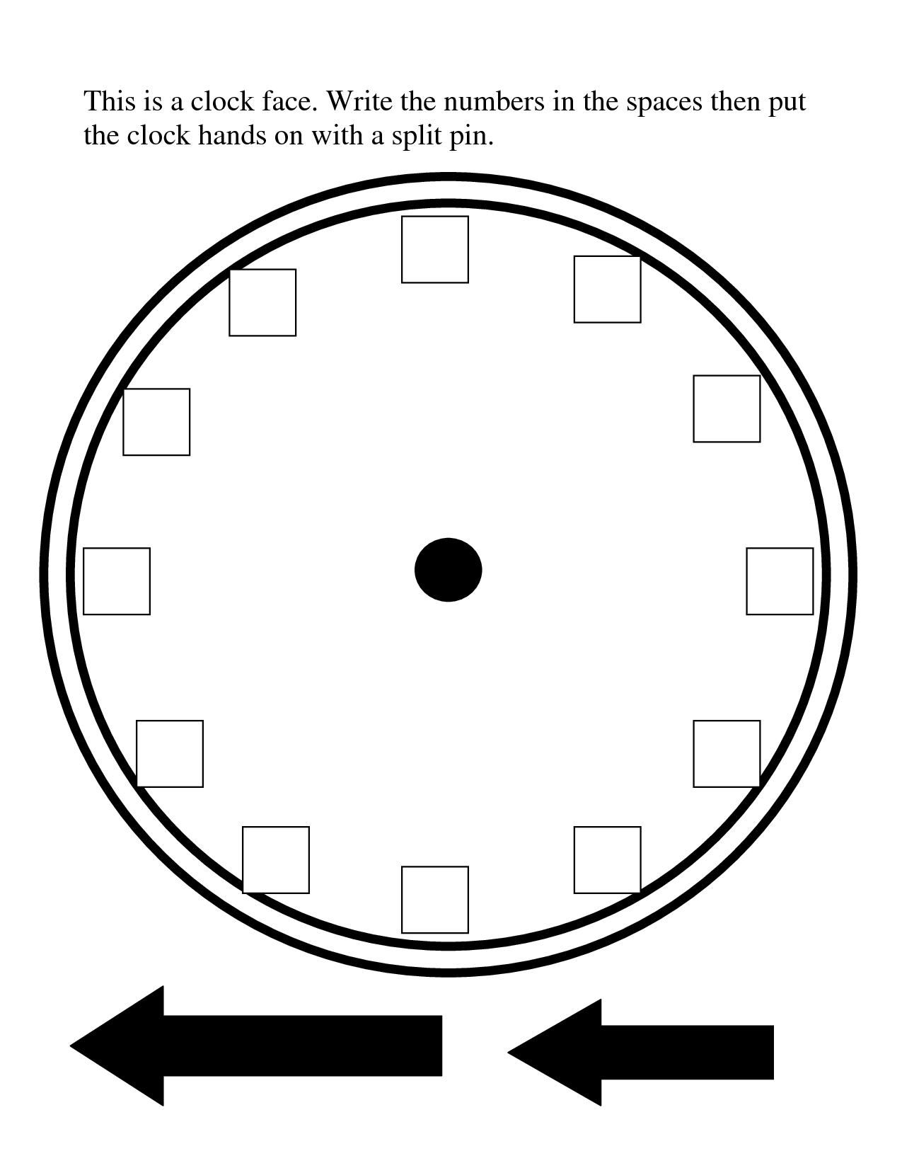 Blank clock template
