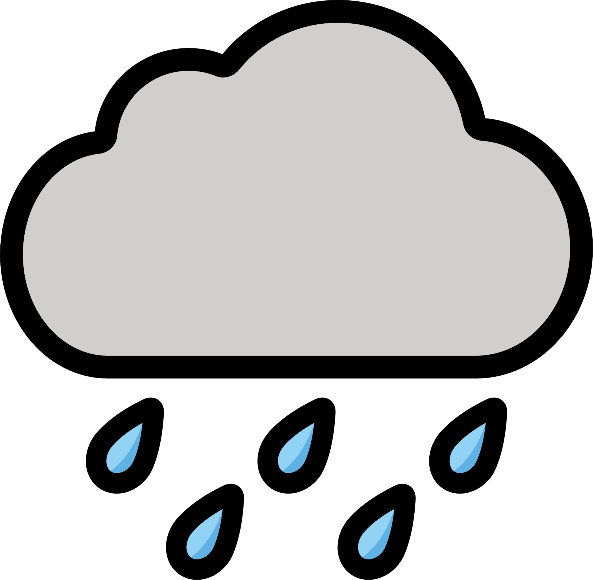 Cloud with rain emoji