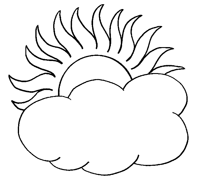 Coloring page sun and cloud nature â printable coloring pages