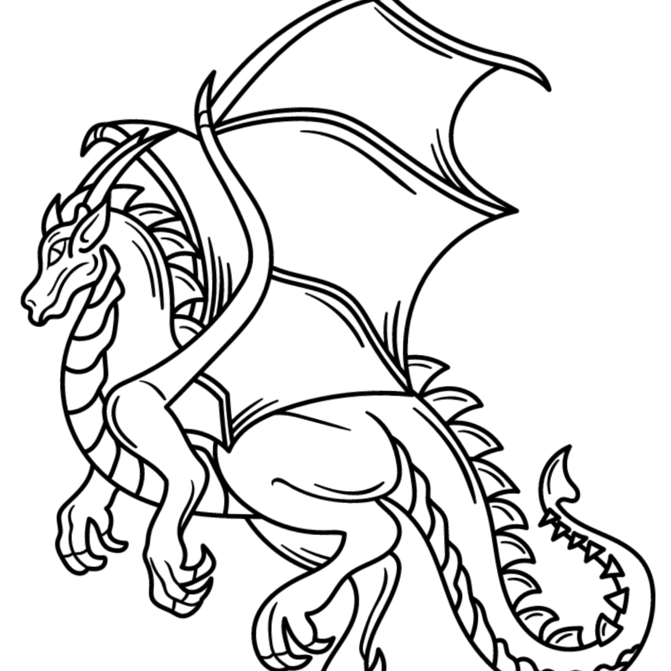Colouring dragon sketch