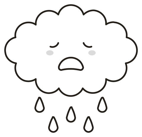 Cloud with rain coloring page free printable coloring pages