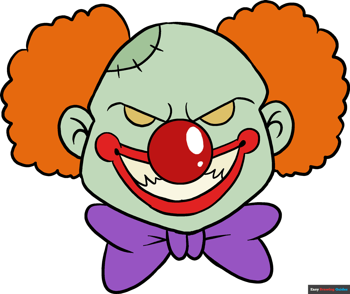 How to draw a scary clown