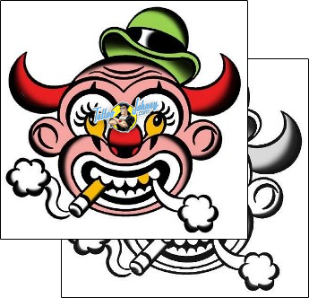 Clown tattoo design mof