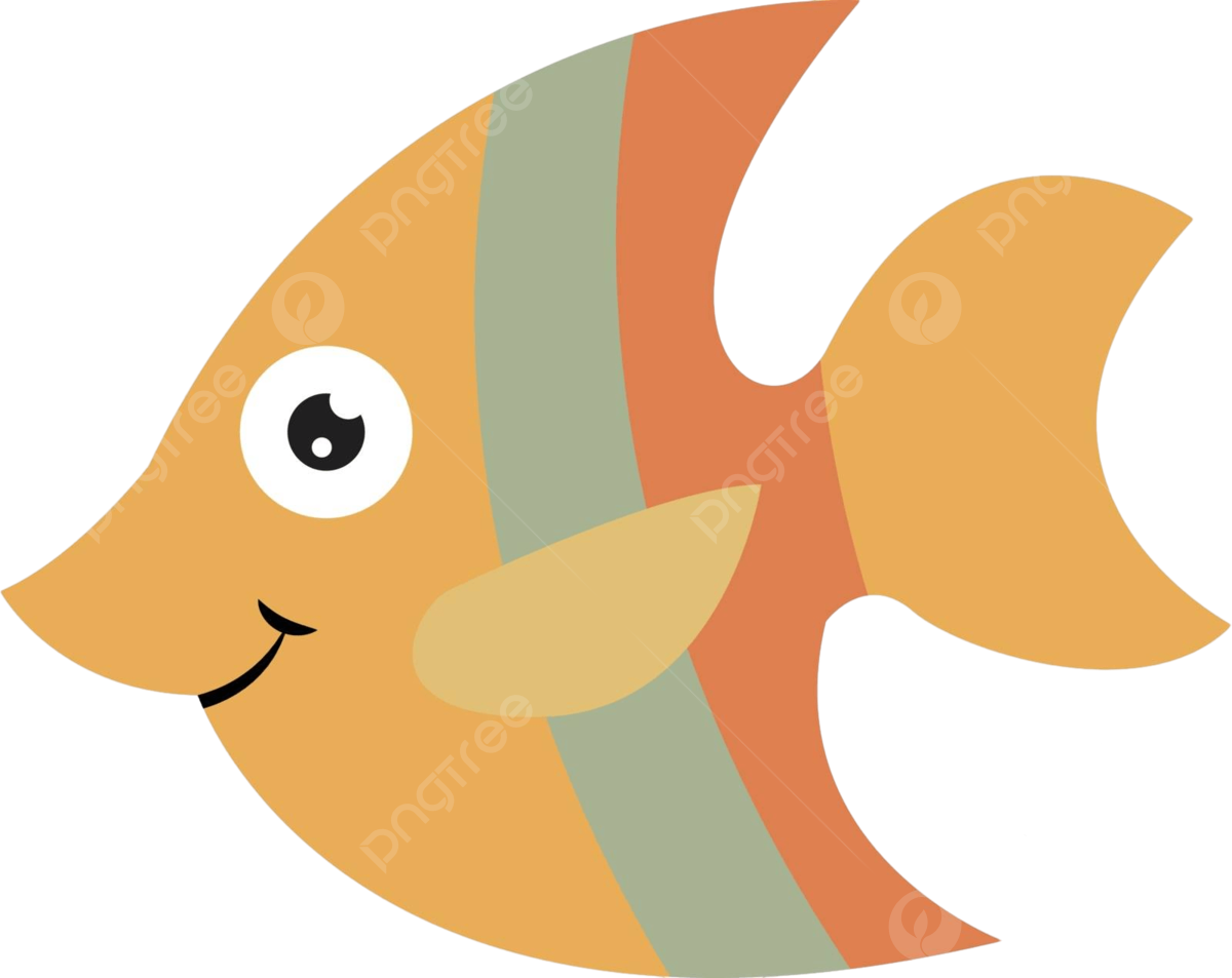 Colorful vector illustration of a smiling orange cartoon fish emoji vector looks close up illustration png and vector with transparent background for free download