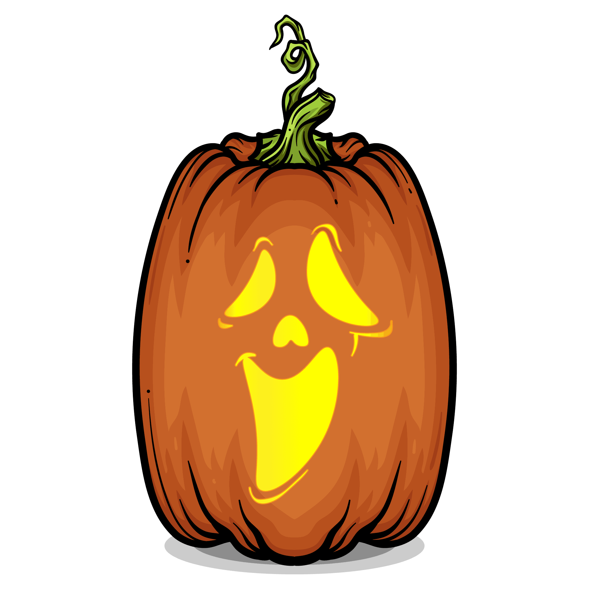 Ghostly glare pumpkin face carving stencil