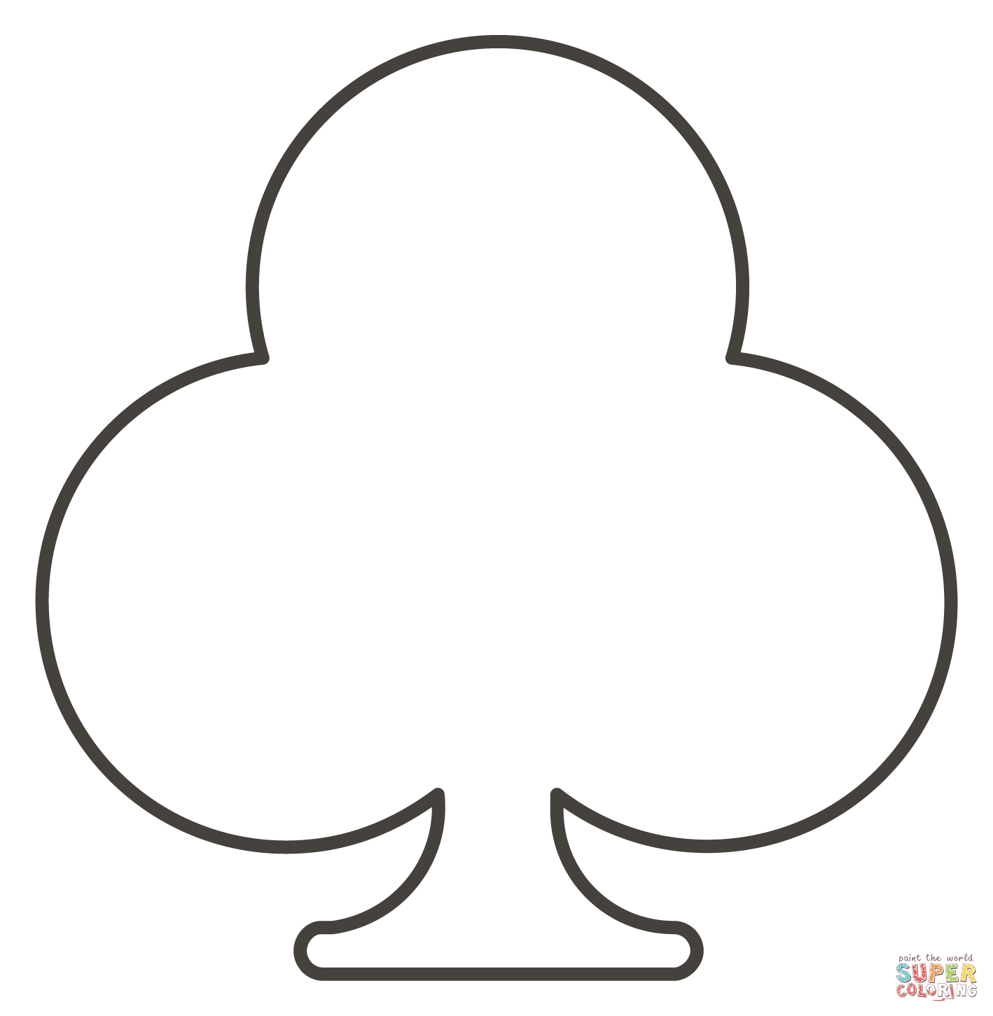 Club suit coloring page free printable coloring pages