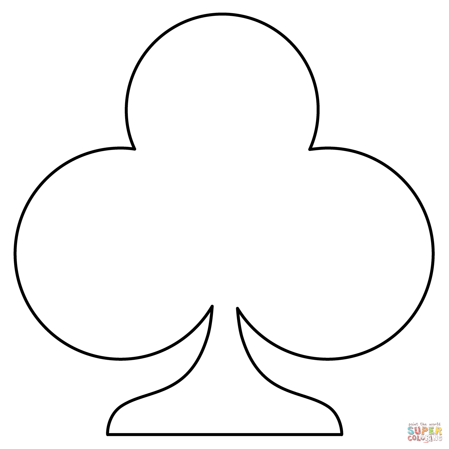 Club suit emoji coloring page free printable coloring pages