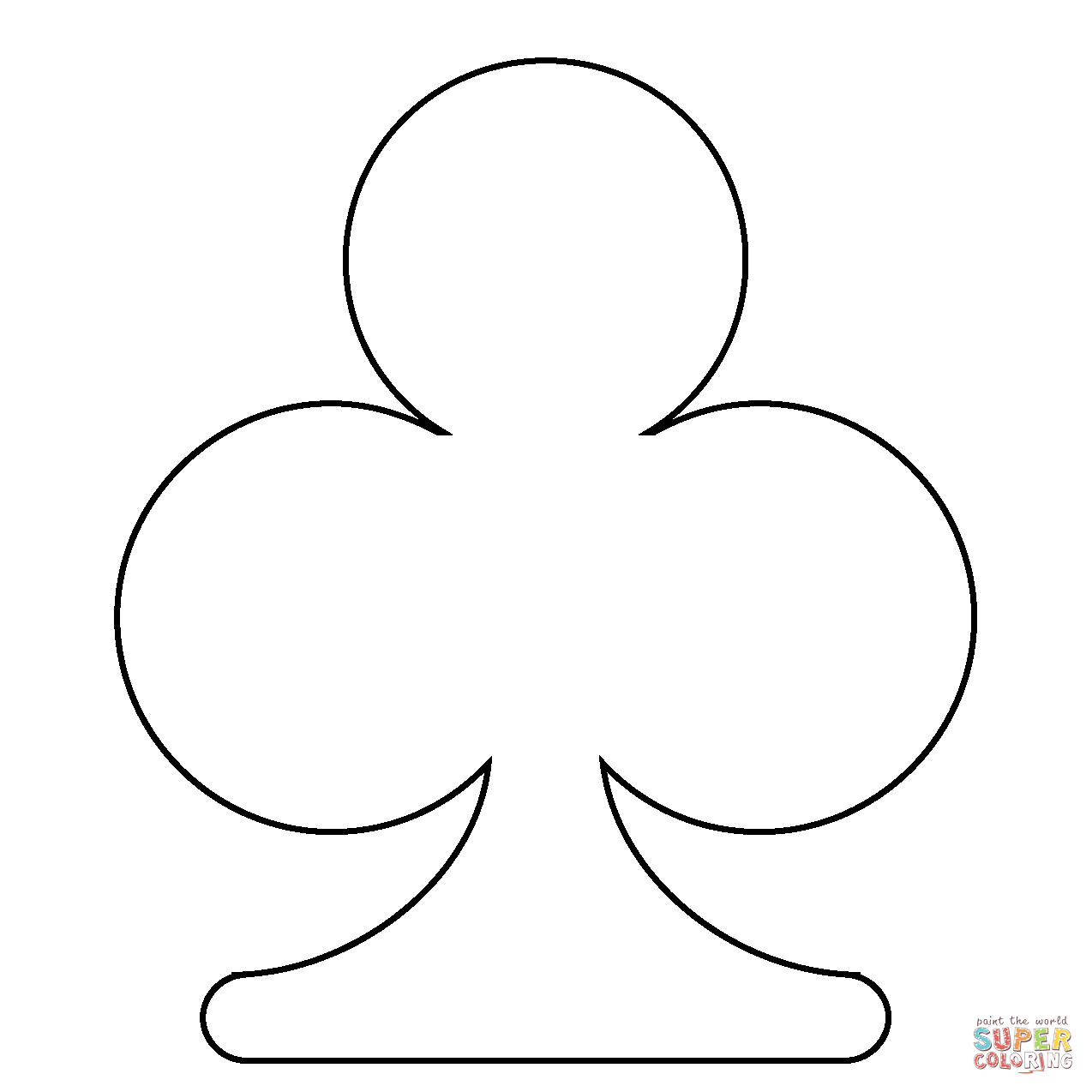 Club suit emoji coloring page free printable coloring pages