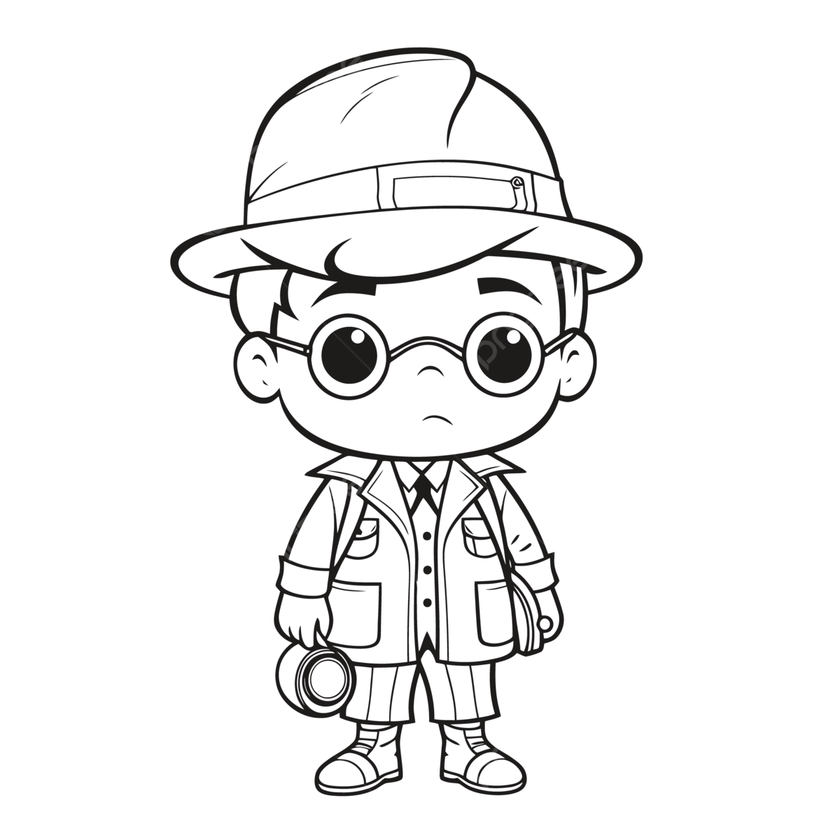 Dibujo de pãgina para colorear con un nião en sombrero y boceto contorno vector png dibujos dibujo de ala dibujo de sombrero dibujo de anillo png y vector para dcargar gratis