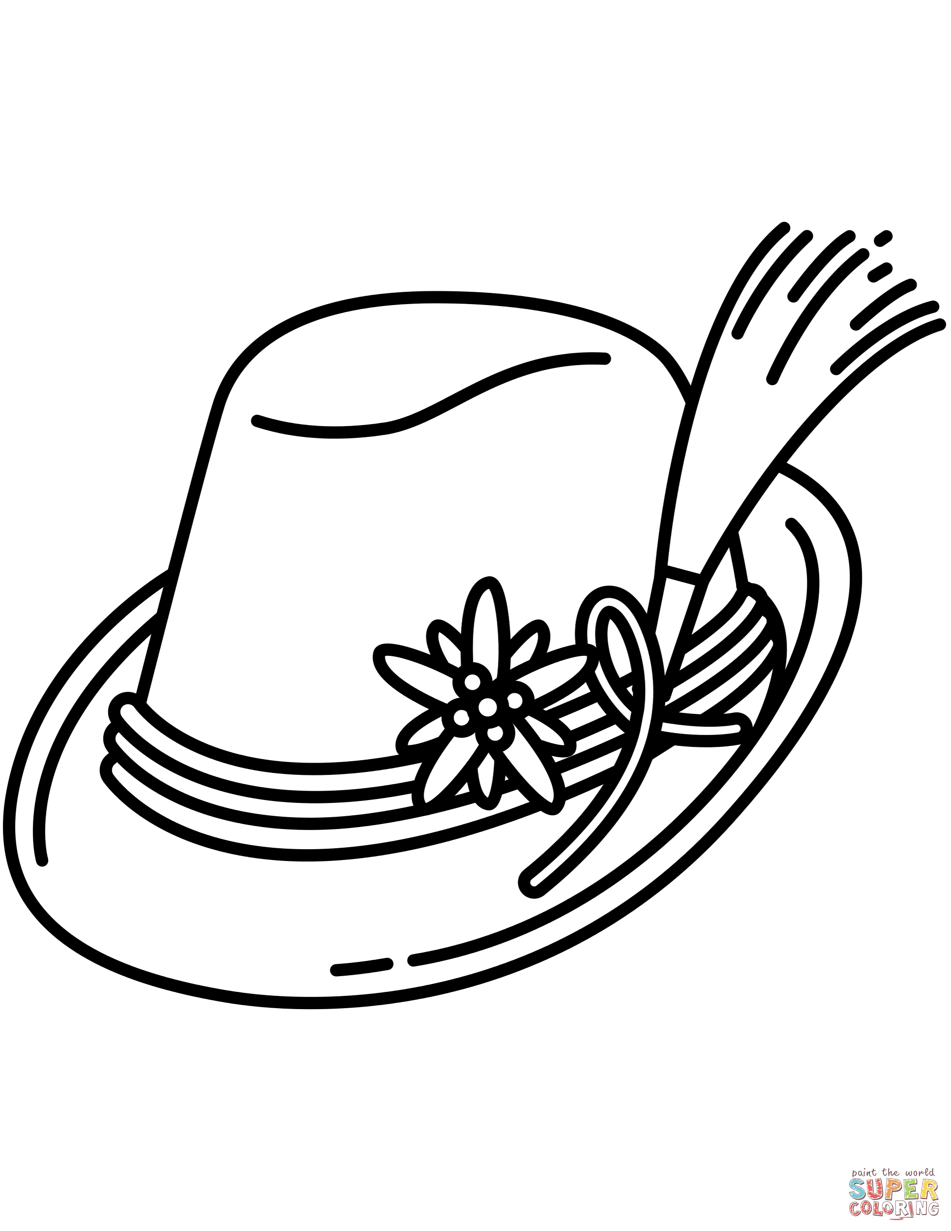 Dibujo de sombrero bãvaro para colorear dibujos para colorear imprimir gratis