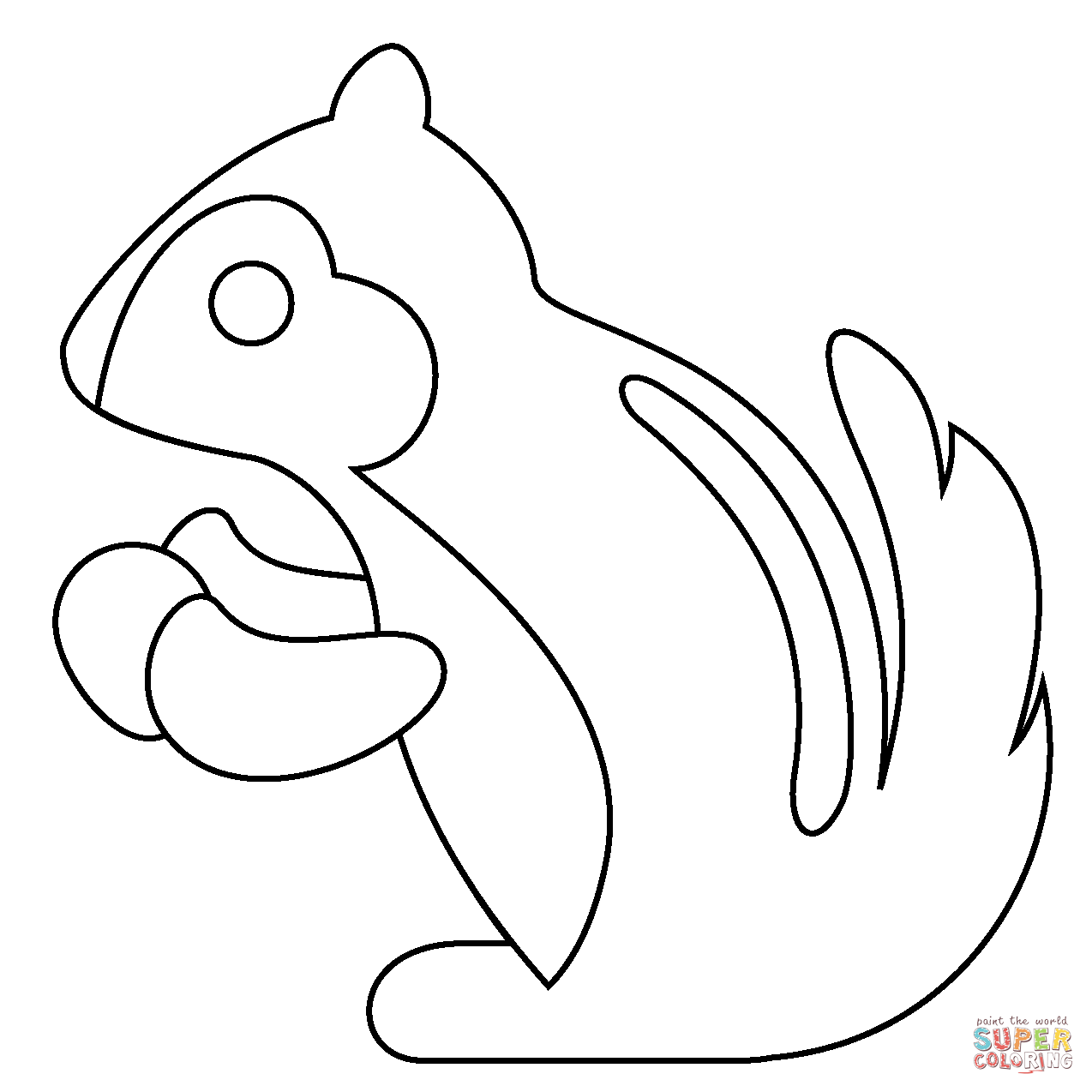 Dibujo de emoji de ardilla listada para colorear dibujos para colorear imprimir gratis