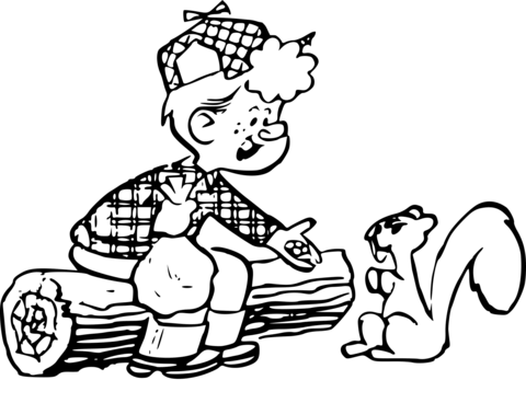 Dibujo de leãador y ardilla para colorear dibujos para colorear imprimir gratis