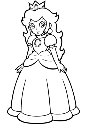Coloring mario princess peach