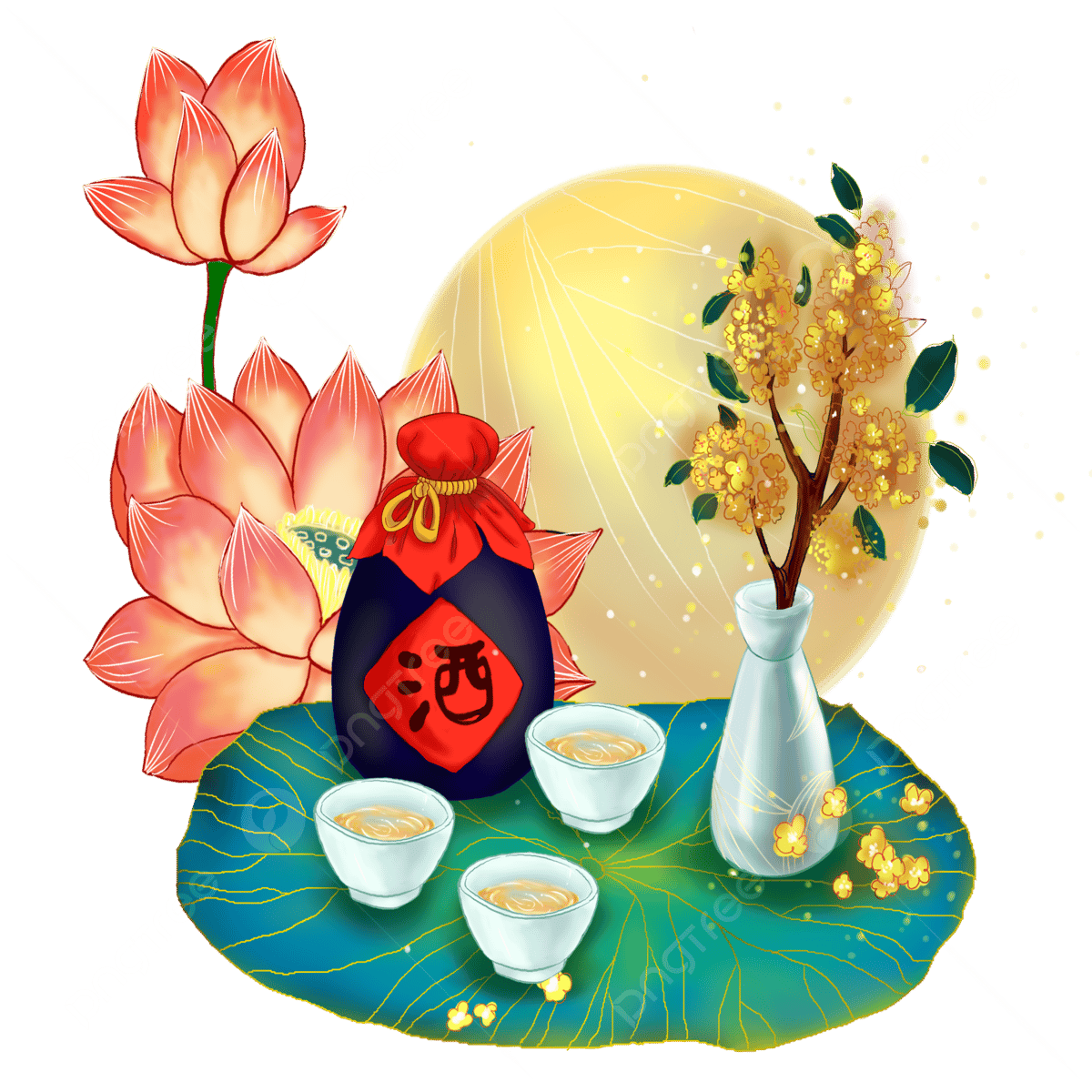 Osmanthus wine png vector psd and clipart with transparent background for free download