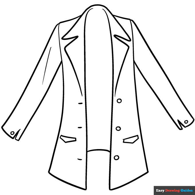 Anime coat coloring page easy drawing guides