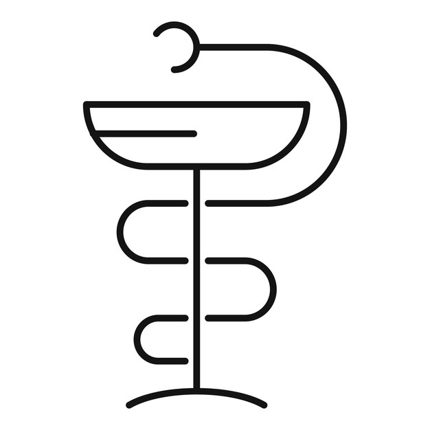 Ãcone de copo de coa mãdica esboão ãcone vetor de copo de coa mãdica para web design isolado em fundo anco vetor premium