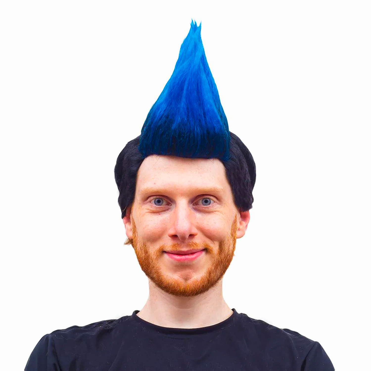 Karate cobra mohawk halloween costume blue and red wig cosplay