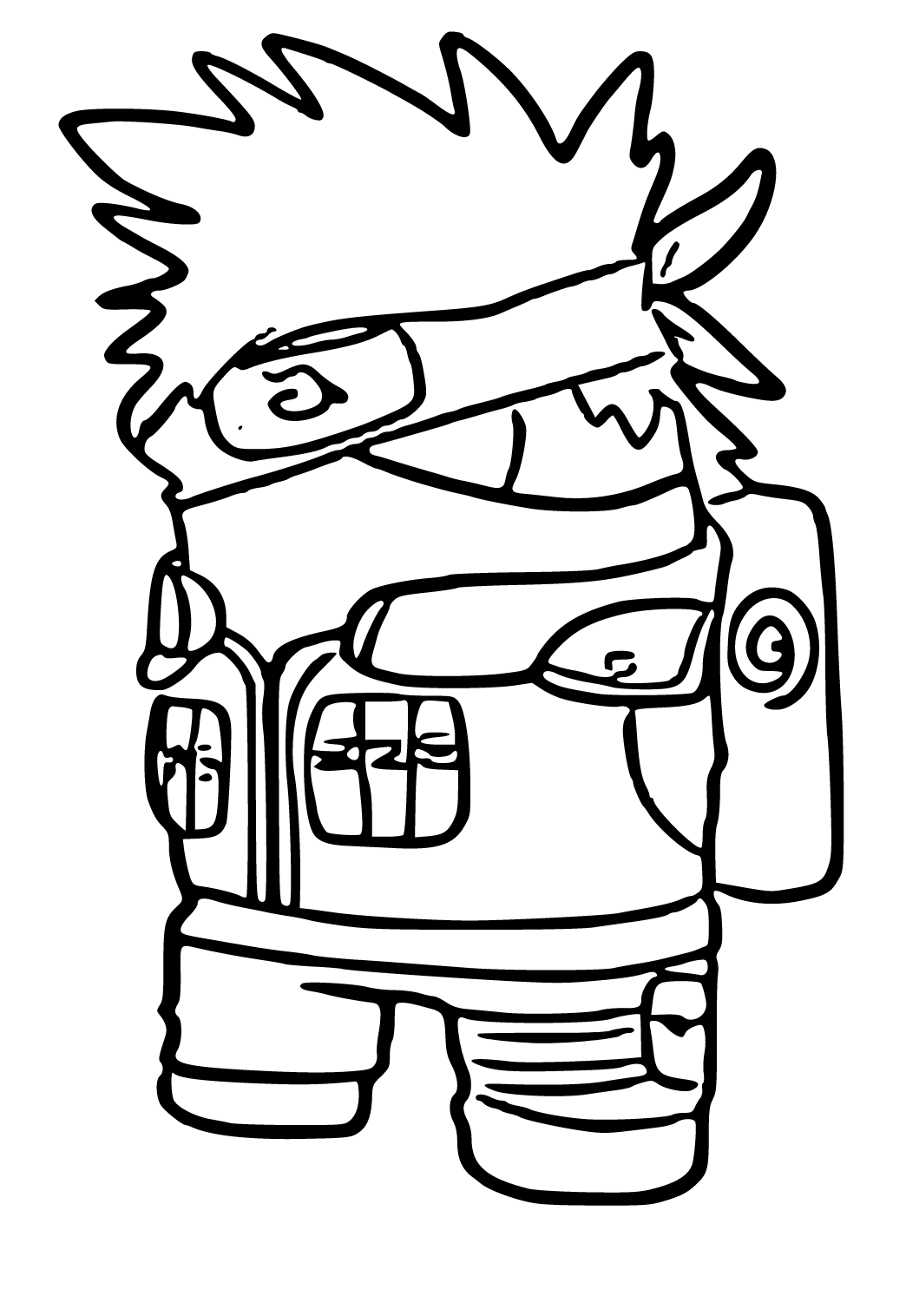 Free printable among us kakashi coloring page sheet and picture for adults and kids girls and boys