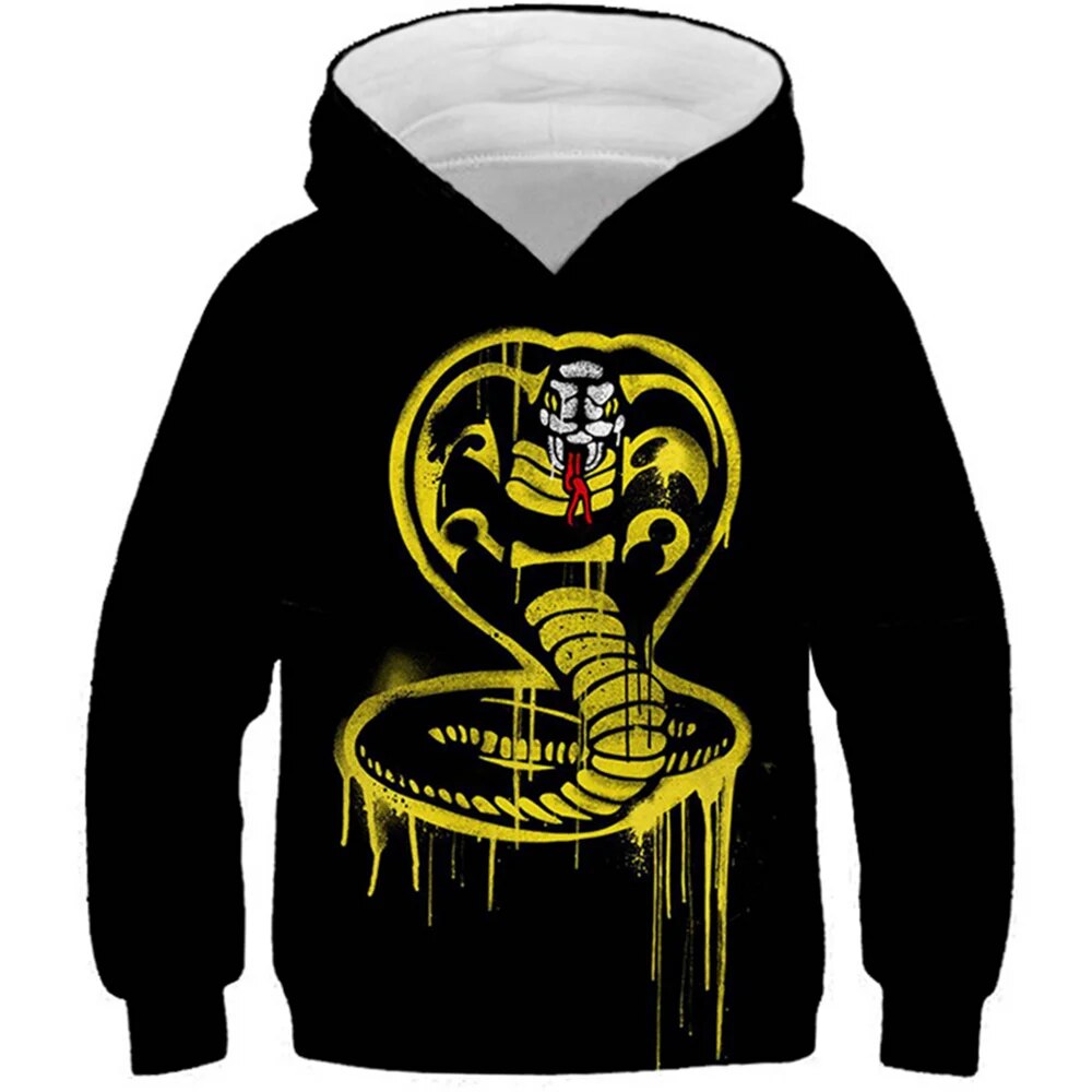 T new kids hoodies movie cobra kai d printed