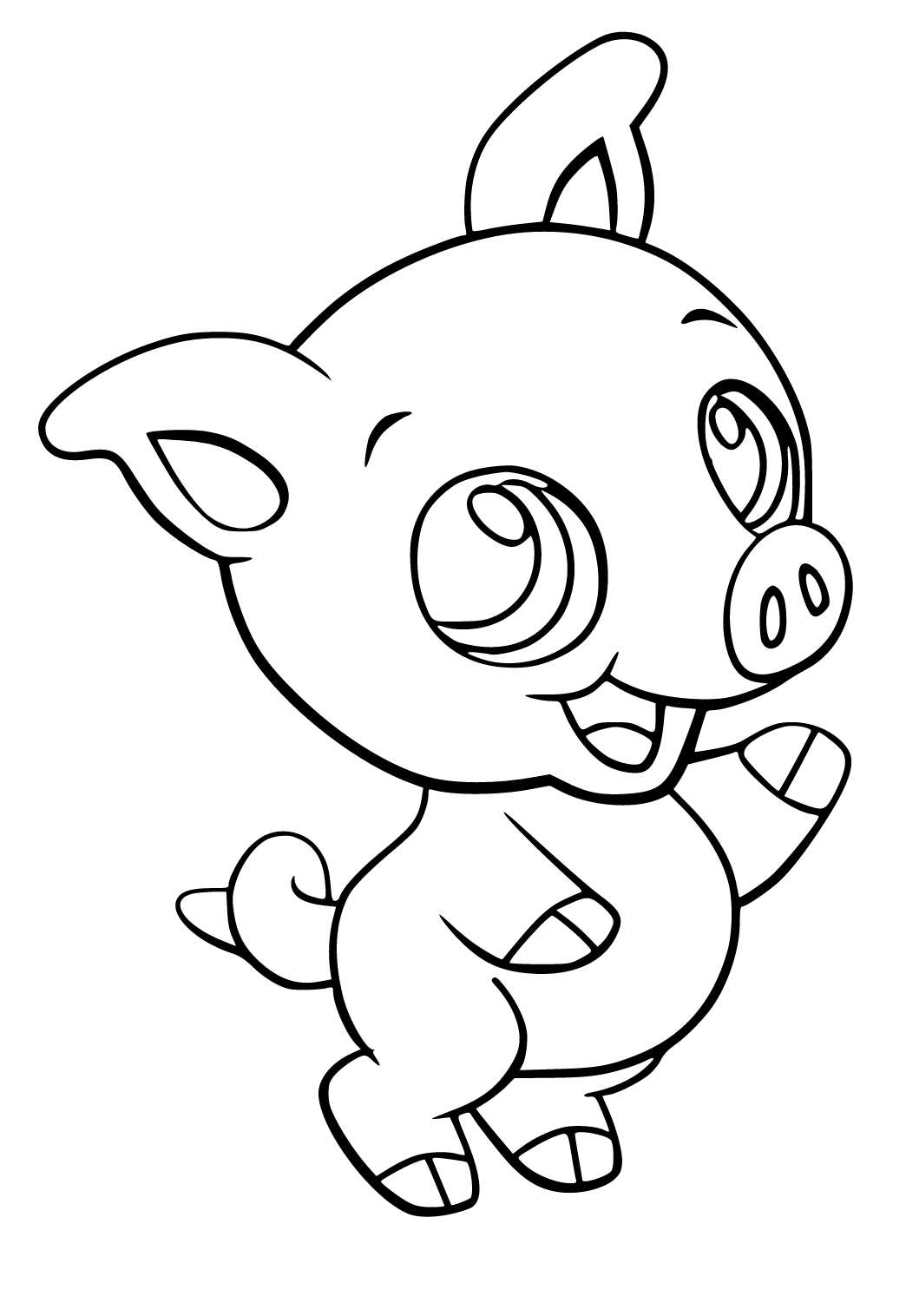 Free printable pig baby coloring page sheet and picture for adults and kids girls and boys