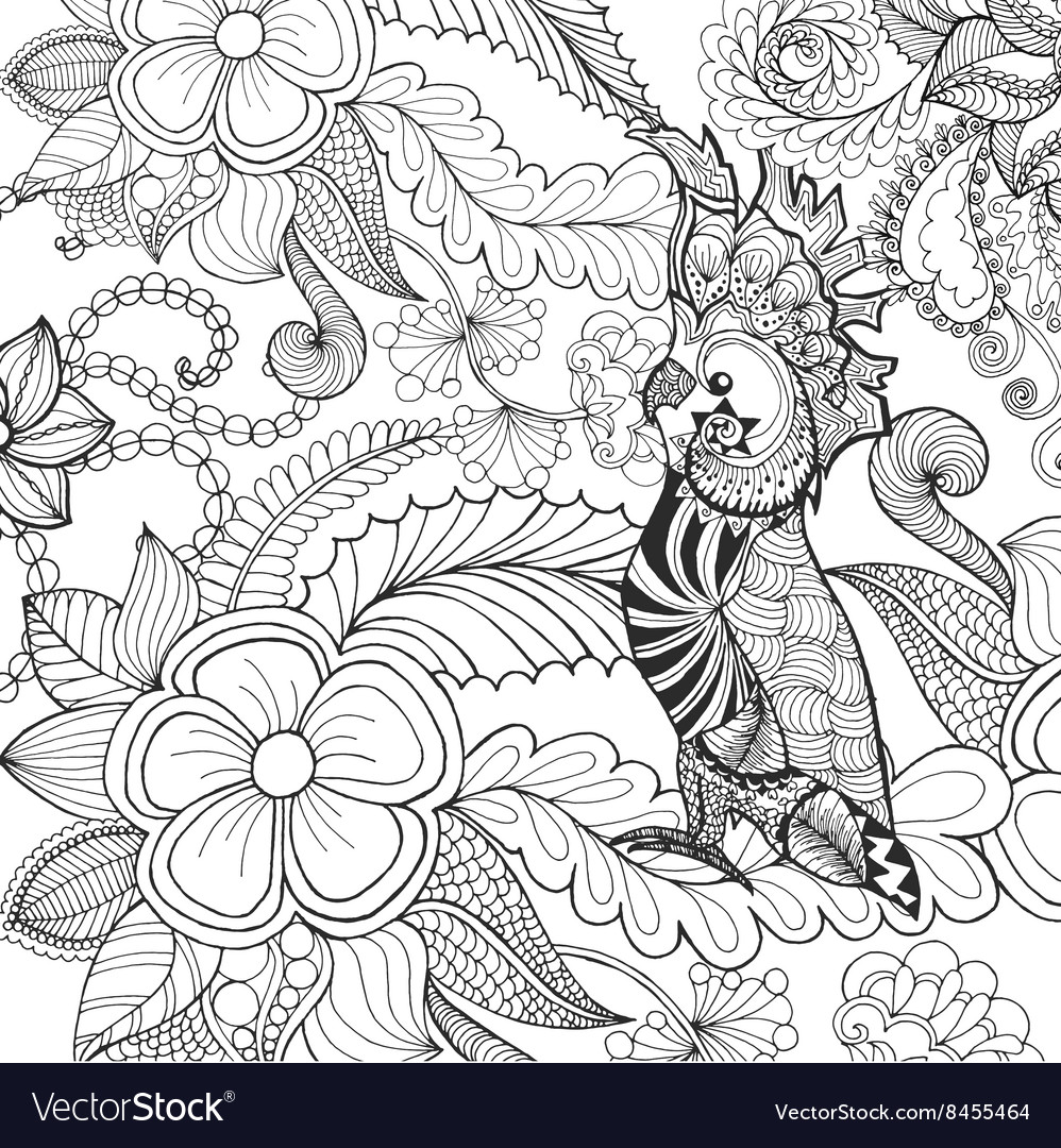 Cute cockatoo coloring page royalty free vector image