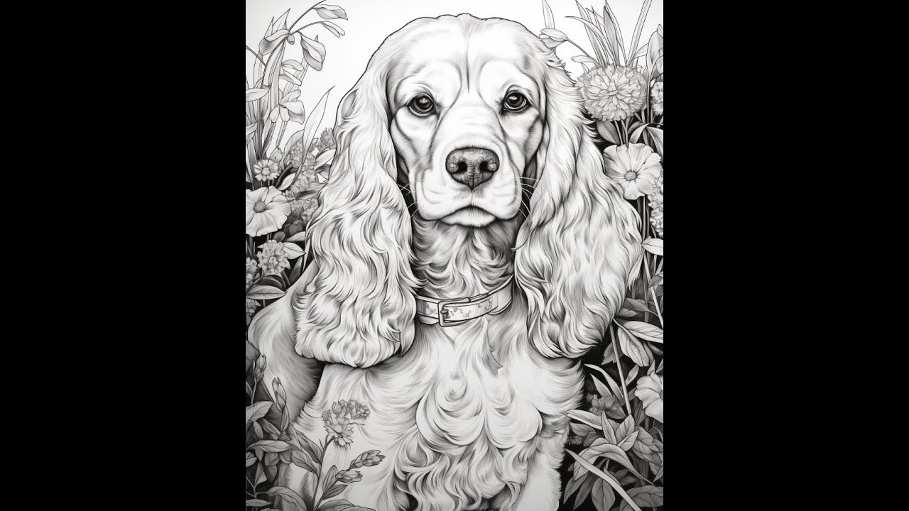 Cocker spaniel coloring book