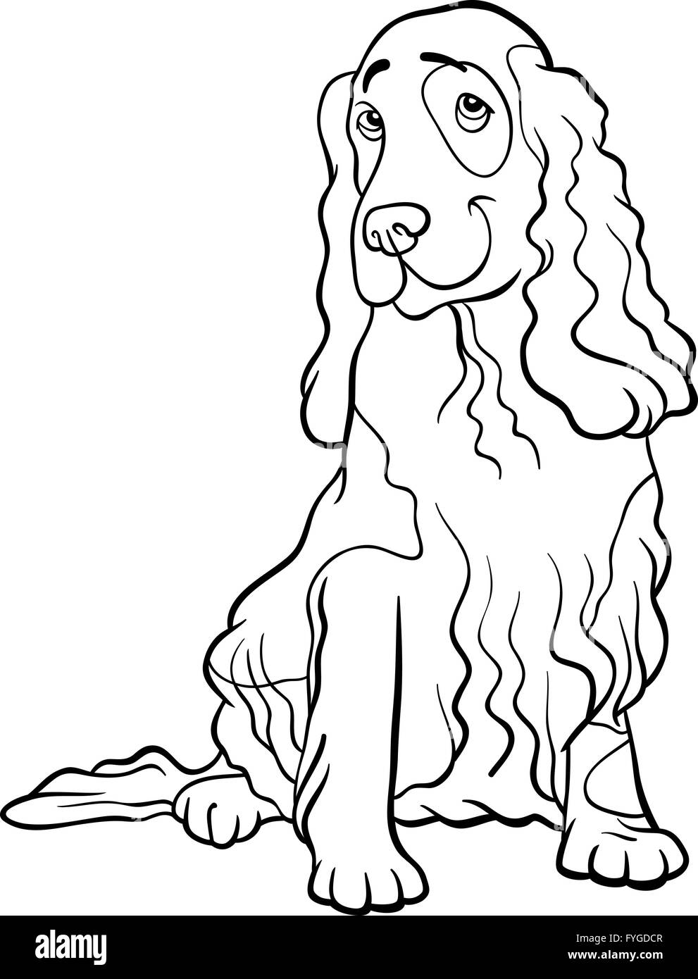 Cocker spaniel dog cartoon for coloring book stock photo