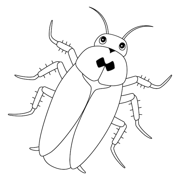 Premium vector cockroach animal isolated coloring page for kids