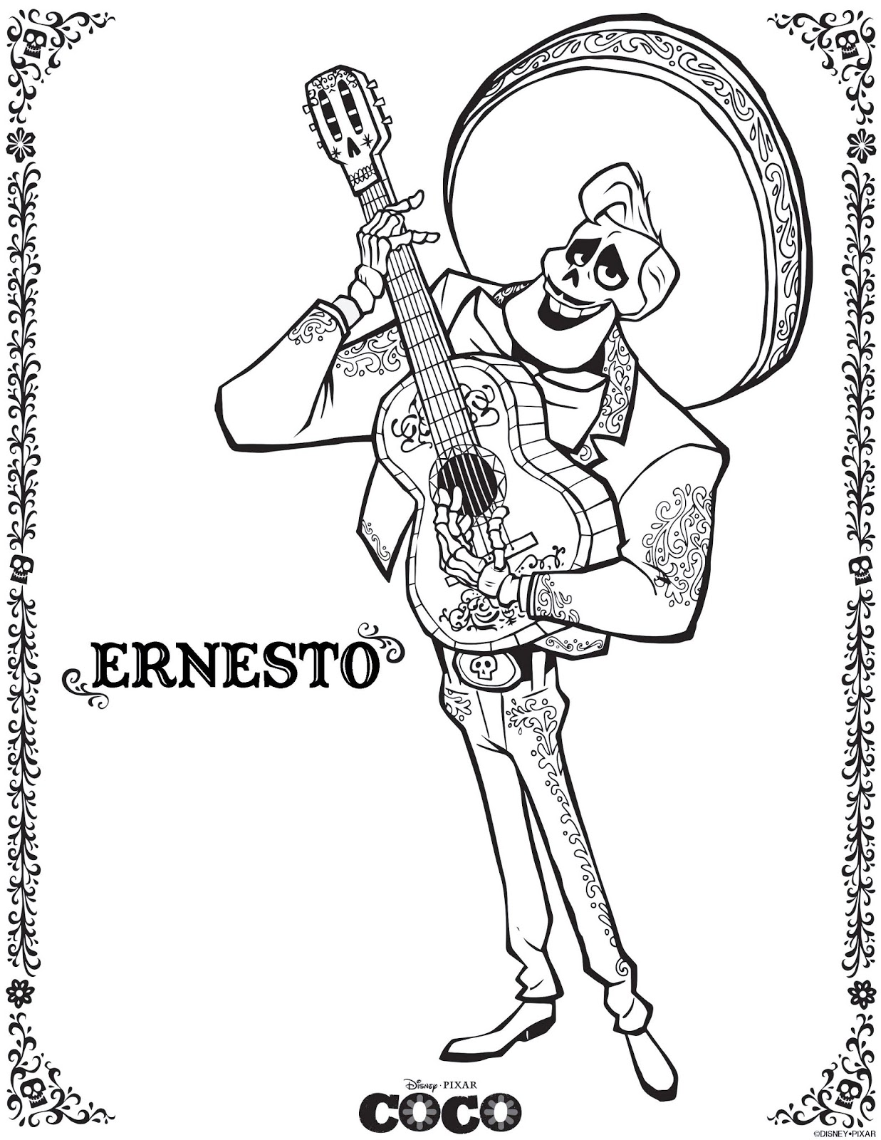 Updated free coco coloring pages from the movie