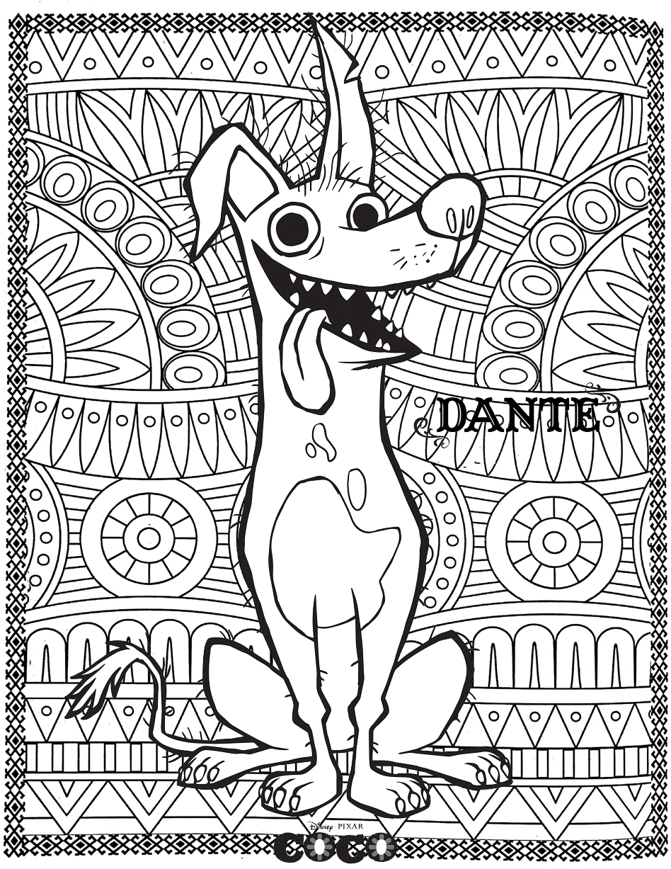 Dibujo gratis de coco para imprimir y colorear
