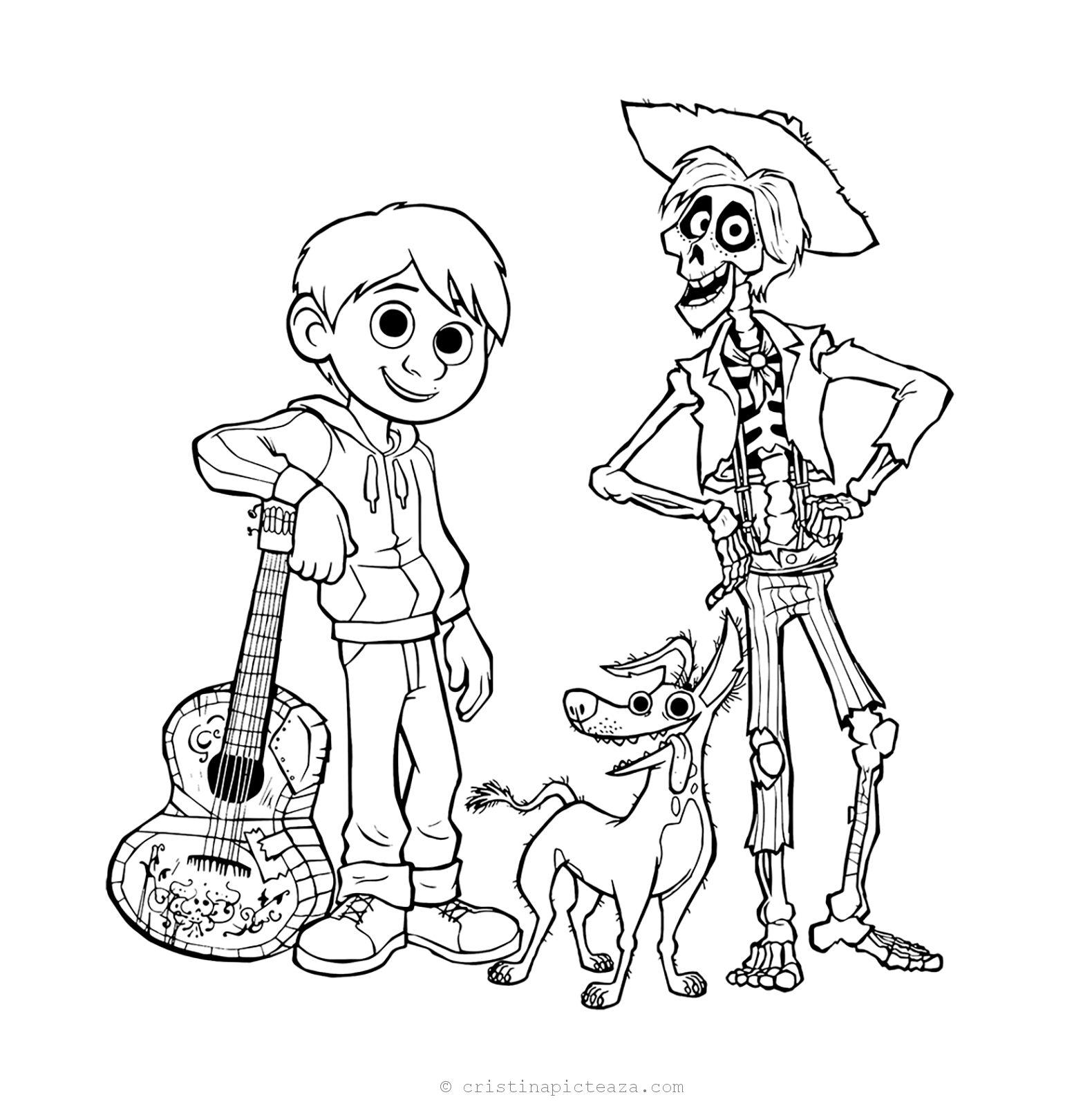 Coco coloring pages â drawings from coco animation