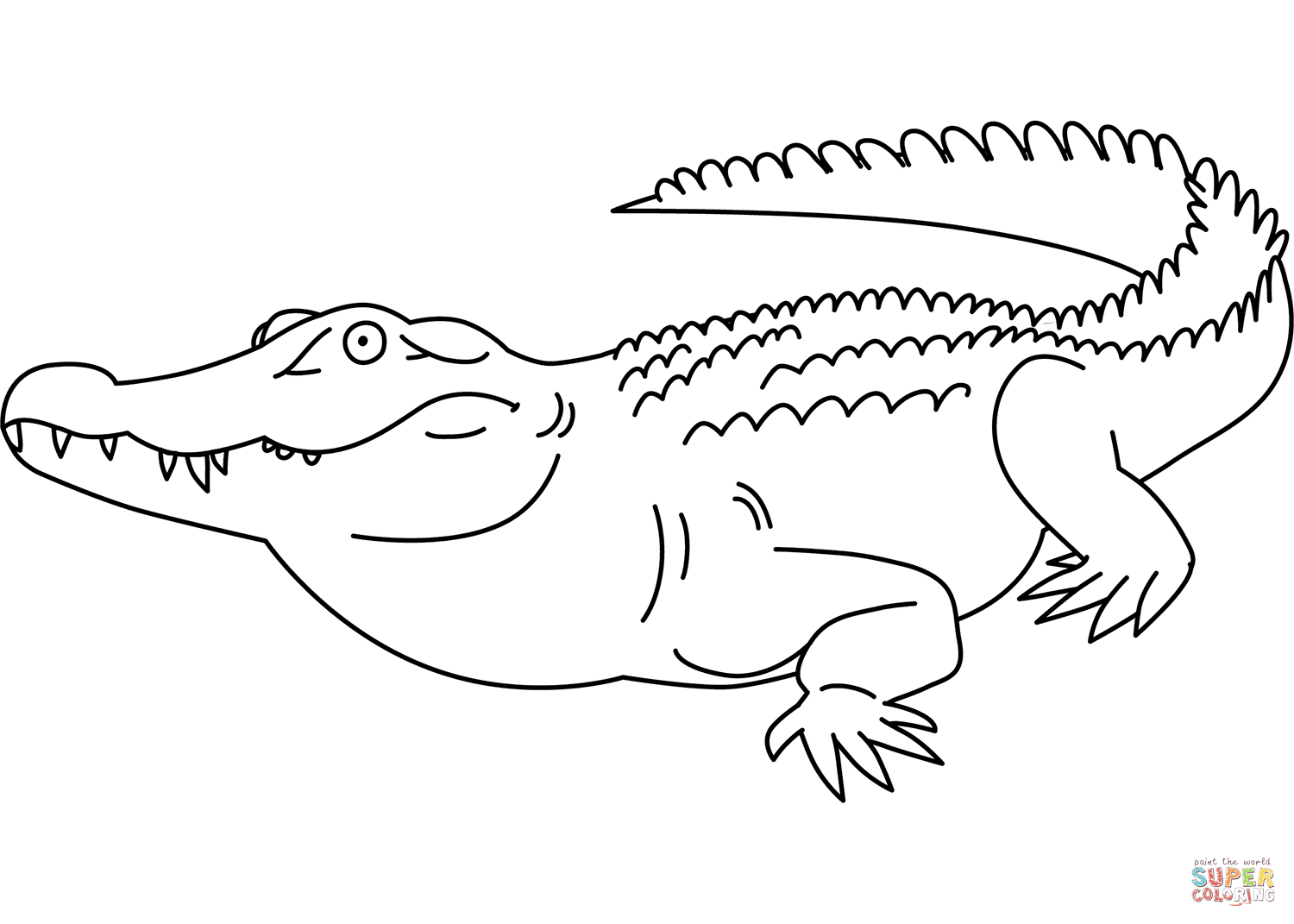Crocodile coloring page free printable coloring pages