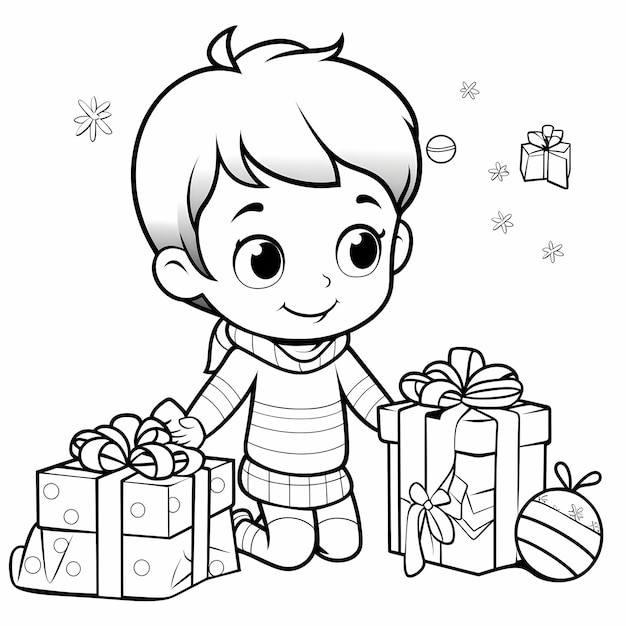 Premium ai image adorable puppies play clean lines coloring page in coelon style