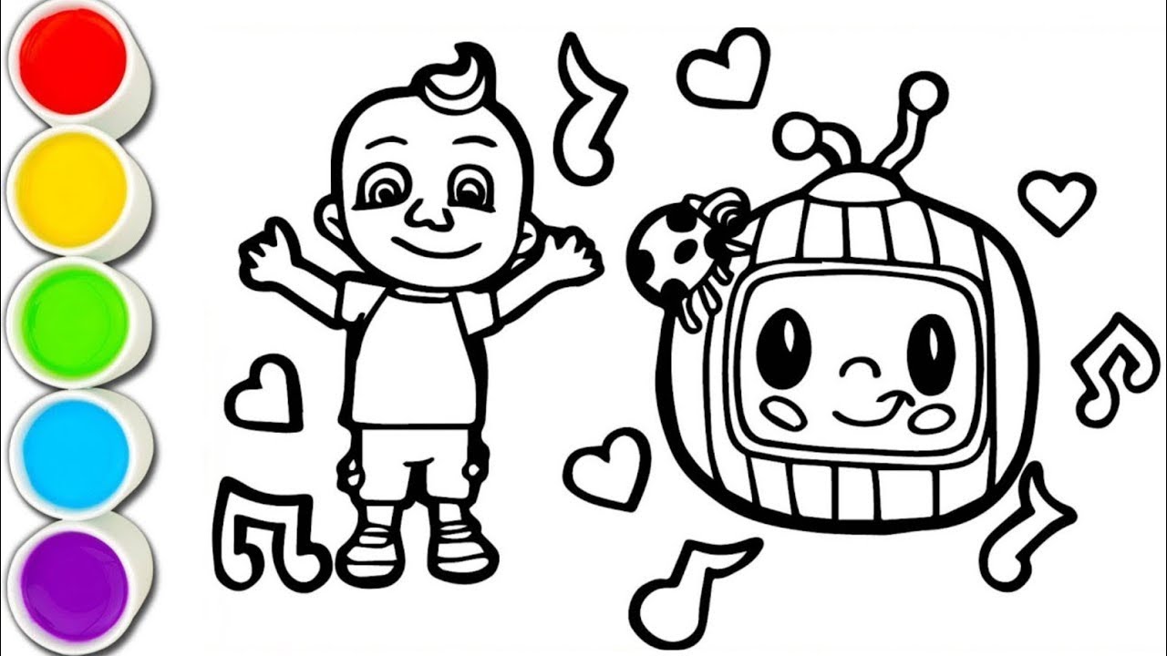 Cocoelon and jj drawing painting coloring for kids and toddlers child art