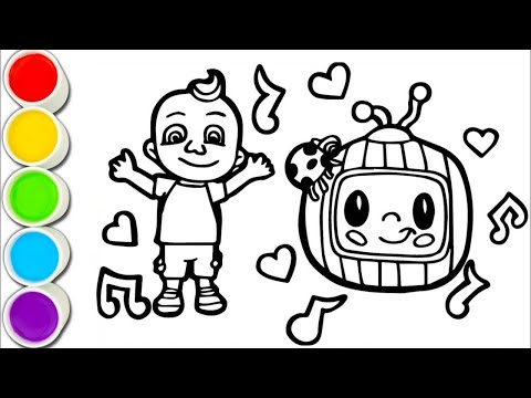 Cocoelon and jj drawing painting coloring for kids and toddlers child art