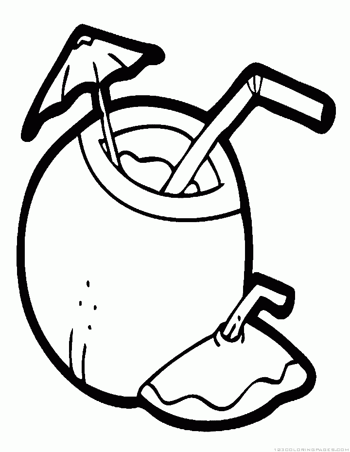 Coconut coloring pages