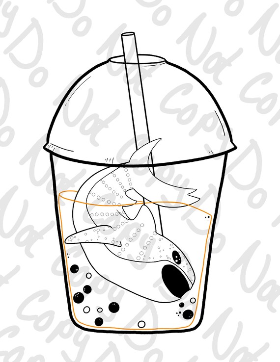 Whale shark coconut milk passion fruit bubble tea