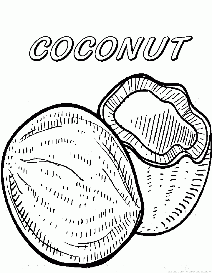 Coconut coloring pages