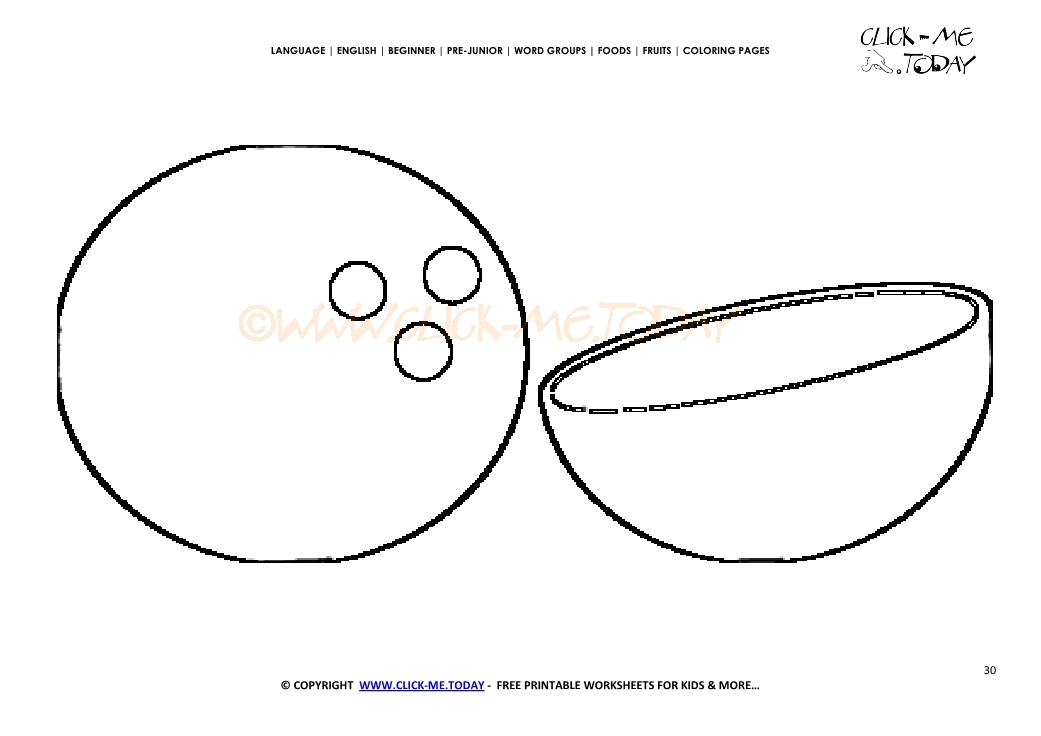 Coconut coloring page
