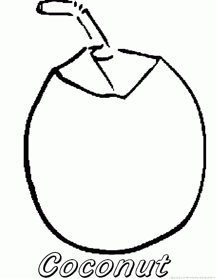 Coconut coloring pages
